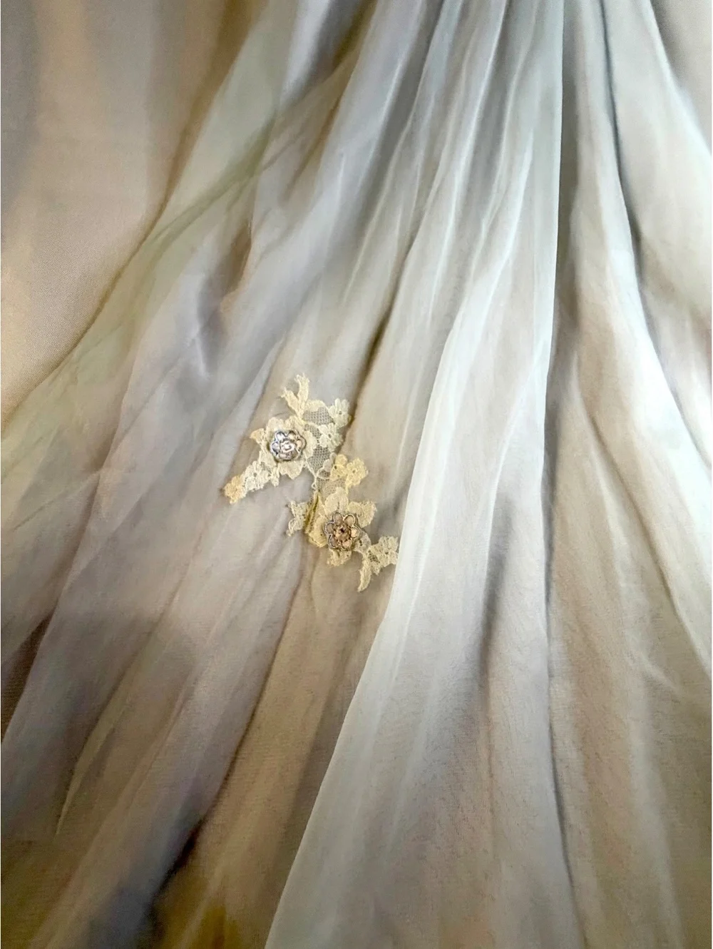 Light blue sheer embroidered nightgown